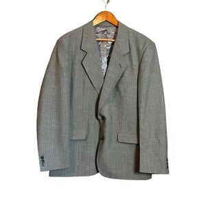 Medalist grey wool blend double button blazer